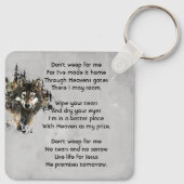 Christian Memorial Keepsake Wolf Wolves Animal art Sleutelhanger (Achterkant)
