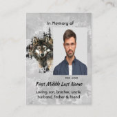 Christian Memorial Keepsake Wolf Wolves Animal art Visitekaartje (Voorkant)