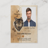 Christian Memorial Keepsake Wolf Wolves Animal Contactkaartje (Voorkant)