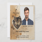 Christian Memorial Keepsake Wolf Wolves Animal Kaart (Voorkant)