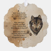 Christian Memorial Keepsake Wolf Wolves Animal Ornament Kaart (Achterkant)
