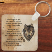 Christian Memorial Keepsake Wolf Wolves Animal Sleutelhanger (Achterkant)