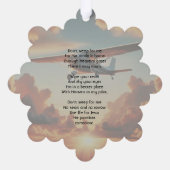 Christian Memorial Keepsakes Pilot Airplane Sunset Ornament Kaart (Achterkant)