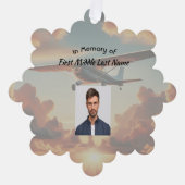 Christian Memorial Keepsakes Pilot Airplane Sunset Ornament Kaart (Voorkant)