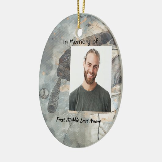 Christian  Memorial Memory Card Baseball Sport Keramisch Ornament (Links)