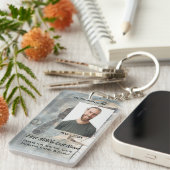 Christian Memorial Memory Card Baseball Sport Sleutelhanger (Voorkant Rechts)