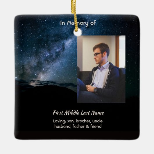 Christian Memorial Milky Way Starry Night Sky Keramisch Ornament (Voorkant)