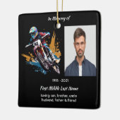 Christian Memorial Motocross Motorcycle Racing Keramisch Ornament (Links)