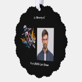 Christian Memorial Motocross Motorcycle Racing Ornament Kaart (Links)