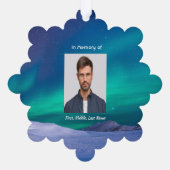 Christian Memorial Northern Lights Aurora Borealis Ornament Kaart (Achterkant)