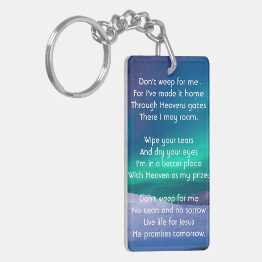 Christian Memorial Northern Lights Aurora Borealis Sleutelhanger (Voorkant Links)