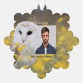Christian Memorial Photo Barn Owl Bird  Ornament Kaart (Achterkant)