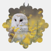 Christian Memorial Photo Barn Owl Bird  Ornament Kaart (Voorkant)