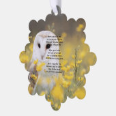 Christian Memorial Photo Barn Owl Bird  Ornament Kaart (Links)