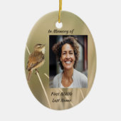 Christian Memorial Photo Bird Garden Nature  Keramisch Ornament (Voorkant)