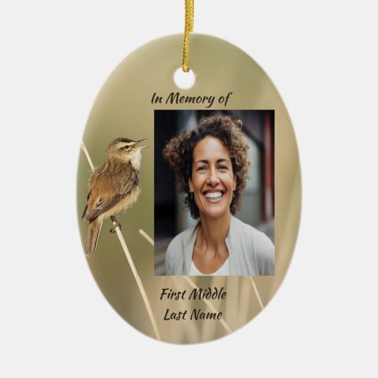Christian Memorial Photo Bird Garden Nature  Keramisch Ornament (Voorkant)