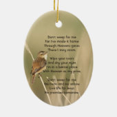 Christian Memorial Photo Bird Garden Nature  Keramisch Ornament (Achterkant)