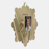 Christian Memorial Photo Bird Garden Nature  Ornament Kaart (Rechts)