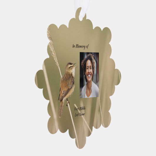 Christian Memorial Photo Bird Garden Nature  Ornament Kaart (Rechts)