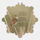 Christian Memorial Photo Bird Garden Nature  Ornament Kaart (Achterkant)