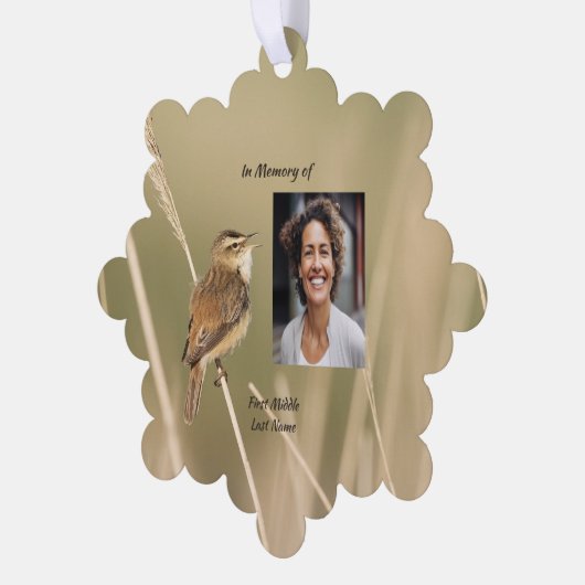 Christian Memorial Photo Bird Garden Nature  Ornament Kaart (Links)