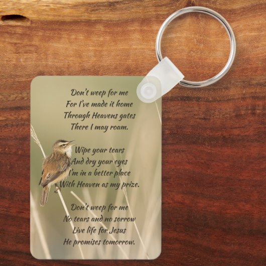 Christian Memorial Photo Bird Garden Nature Sleutelhanger (Achterkant)