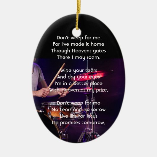 Christian Memorial Photo Drummer Drums Band Keramisch Ornament (Voorkant)
