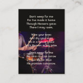 Christian Memorial Photo  Drummer Drums Band  Visitekaartje (Voorkant)