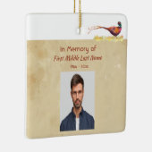 Christian Memorial Photo Invite Pheasant Bird Art Keramisch Ornament (Rechts)