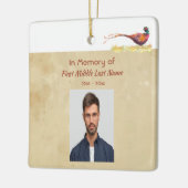 Christian Memorial Photo Invite Pheasant Bird Art Keramisch Ornament (Links)