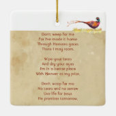 Christian Memorial Photo Invite Pheasant Bird Art Keramisch Ornament (Achterkant)