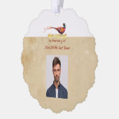 Christian Memorial Photo Invite Pheasant Bird Art Ornament Kaart (Links)