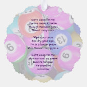 Christian Memorial Photo Keepsake Bingo Game Ornament Kaart (Achterkant)