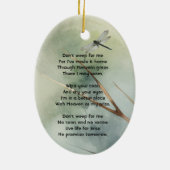 Christian Memorial Photo Keepsake Custom Dragonfly Keramisch Ornament (Achterkant)