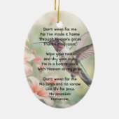 Christian Memorial Photo Keepsake Hummingbird Keramisch Ornament (Achterkant)