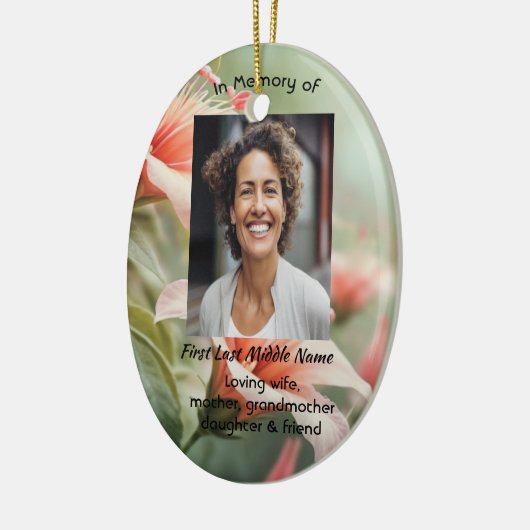 Christian Memorial Photo Keepsake Hummingbird Keramisch Ornament (Links)