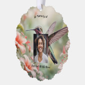 Christian Memorial Photo Keepsake Hummingbird Ornament Kaart (Links)