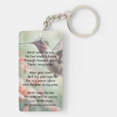 Christian Memorial Photo Keepsake Hummingbird Sleutelhanger (achterkant)