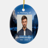 Christian Memorial Photo Mountain Lake Winter Snow Keramisch Ornament (Voorkant)