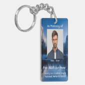 Christian Memorial Photo Mountain Lake Winter Snow Sleutelhanger (Voorkant Links)