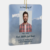 Christian Memorial Photo Prayer Heavenly Sky Keramisch Ornament (Rechts)