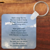 Christian Memorial Photo Prayer Heavenly Sky Sleutelhanger (Achterkant)