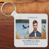 Christian Memorial Photo Prayer Lake Geese Birds Sleutelhanger (Voorkant)