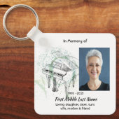 Christian Memorial Photo Prayer Piano Musician Sleutelhanger (Voorkant)
