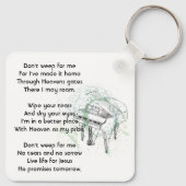 Christian Memorial Photo Prayer Piano Musician Sleutelhanger (Achterkant)
