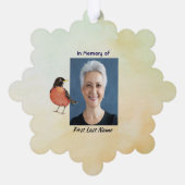 Christian Memorial Photo Robin Garden Bird Ornament Kaart (Achterkant)