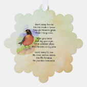 Christian Memorial Photo Robin Garden Bird Ornament Kaart (Voorkant)