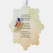 Christian Memorial Photo Robin Garden Bird Ornament Kaart (Links)