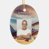 Christian Memorial Pilot Airplane Flying Sunset Keramisch Ornament (Achterkant)