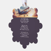 Christian Memorial Pilot Airplane Flying Sunset Ornament Kaart (Links)